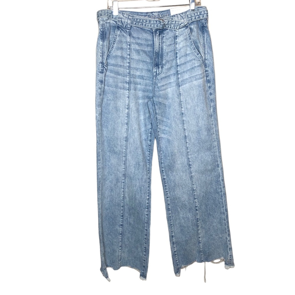 NEW American Eagle Wide Leg Jeans Women’s Size 12 Light Wash Baggy NWT